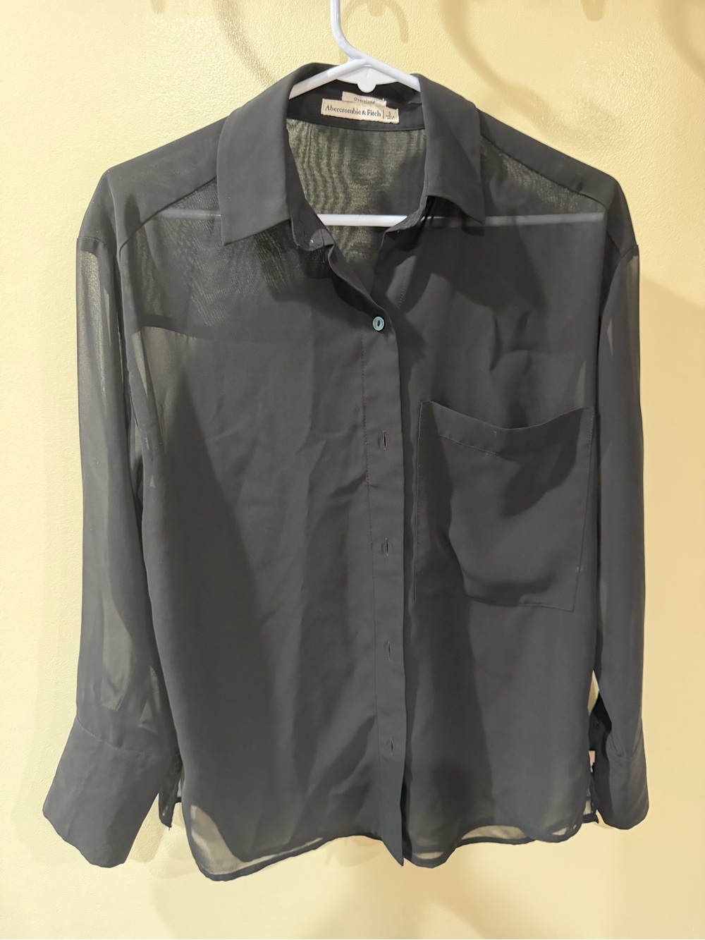 Sheer Black Button-Up Shirt